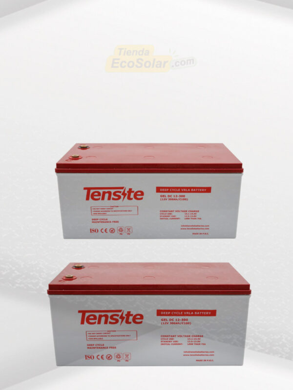 2 Baterias 12v 300Ah - 12 Voltios y 300 Amperios, Gel Ciclo